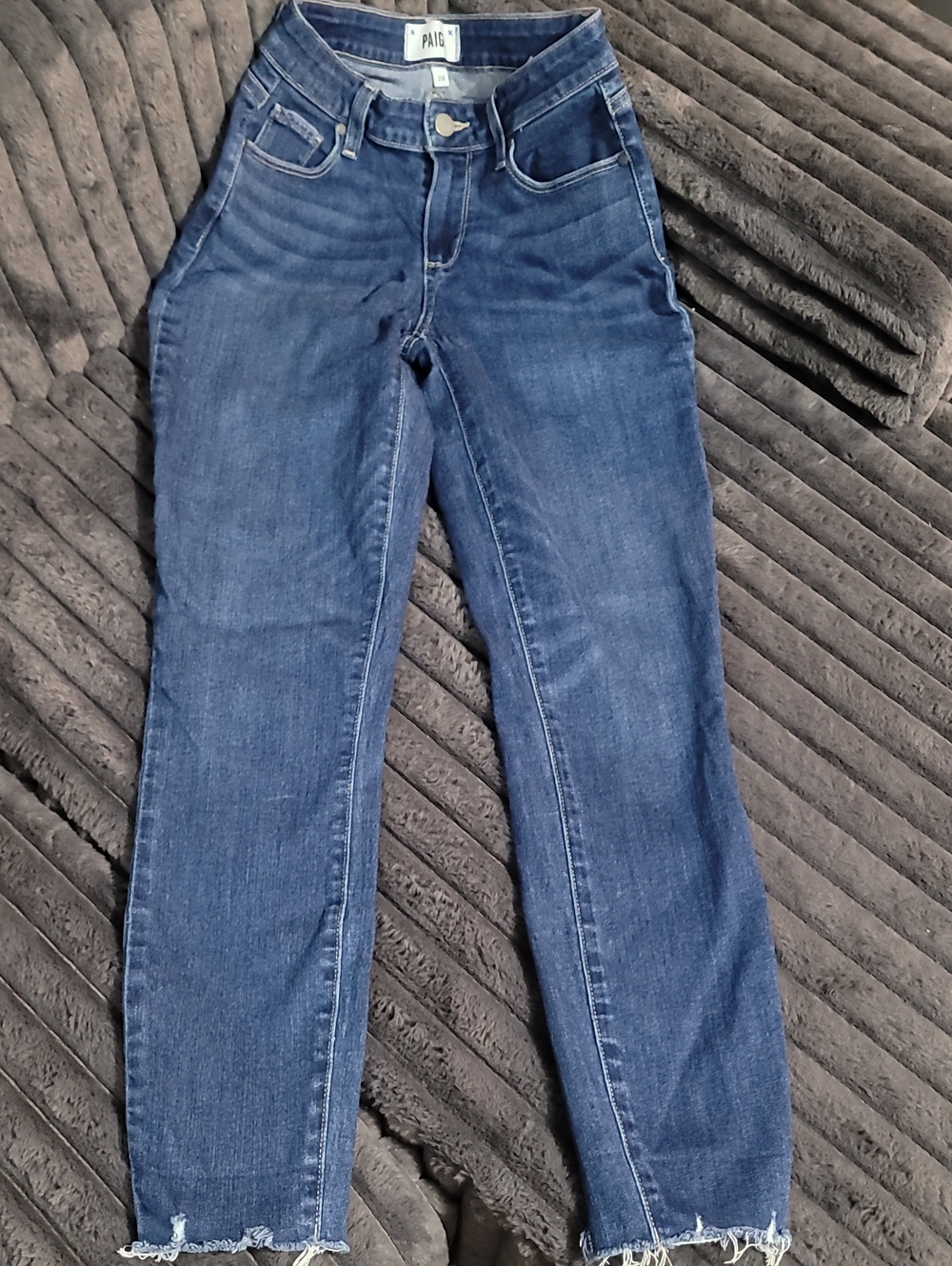 PAIGE Straight-Leg Dark Blue Jeans